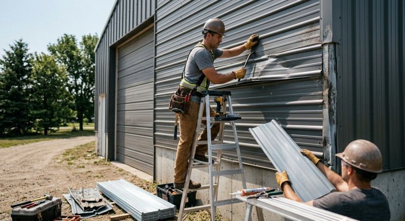 Our team working on Siding Service projects in Kenosha County, WI